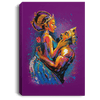 BigProStore African American Framed Wall Art African American King and Queen Black History Canvas Art Living Room Decor CANPO75 Portrait Canvas .75in Frame / Purple / 8" x 12" Apparel