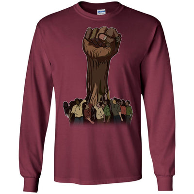 BigProStore African American Black History T-Shirt For Melanin Men Women Afro Girl G240 Gildan LS Ultra Cotton T-Shirt / Maroon / S T-shirt