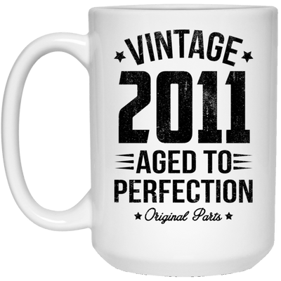 BigProStore Vintage 2011 Aged To Perfection Coffee Mug Gifts 21504 15 oz. White Mug / White / One Size Coffee Mug