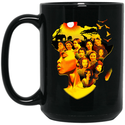 BigProStore My Roots Pride Black Queen African American Mug Afro Girl Rock Design BM15OZ 15 oz. Black Mug / Black / One Size Coffee Mug