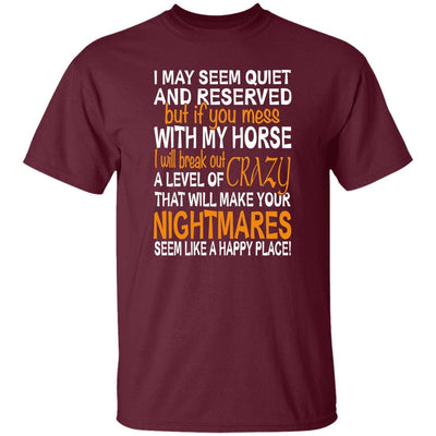 BigProStore Horse Lover Shirt Mess With My Horse Funny Shirt Horse Lover Gift Maroon / S T-Shirts