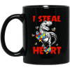 Autism Mug Dinosaur I Steal Heart Autism Awareness Puzzle Coffee Mug