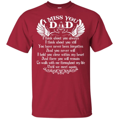 BigProStore I Miss You Dad T-Shirt Happy Birthday In Heaven Cool Father's Day Gift G200 Gildan Ultra Cotton T-Shirt / Cardinal / S T-shirt