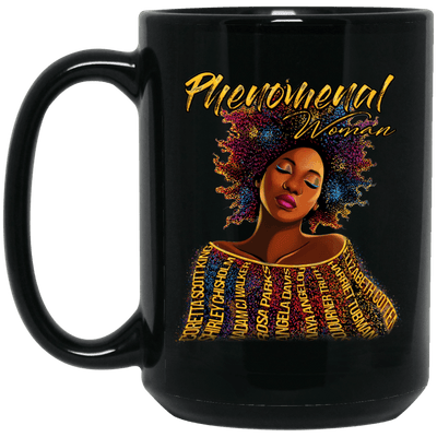 BigProStore Phenomenal Women Mug African American Coffee Cup For Pro Black Pride BM15OZ 15 oz. Black Mug / Black / One Size Coffee Mug