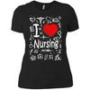 Cute I Love Nursing T-Shirt Nurse Heart Medical Symbol Design Fashion