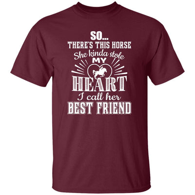 BigProStore Horse Lover Shirt My Horse My Best Friend Horse Girl T-Shirt Maroon / S T-Shirts