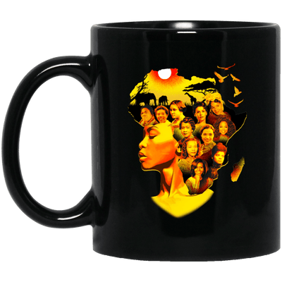 BigProStore My Roots Pride Black Queen African American Mug Afro Girl Rock Design BM11OZ 11 oz. Black Mug / Black / One Size Coffee Mug