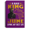 BigProStore African American Canvas Painting A Black King Was Born In June Birthday Afrocentric Living Room Decor CANPO75 Portrait Canvas .75in Frame / Purple / 8" x 12" Apparel