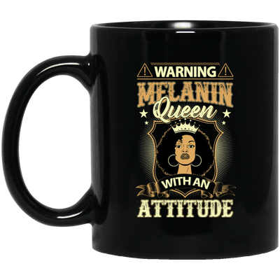 BigProStore Warning Melanin Queen With An Attitude Mug African American Women Gift BM11OZ 11 oz. Black Mug / Black / One Size Coffee Mug