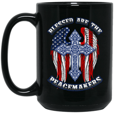 BigProStore Police Mug Blessed Are The Peacemakers Law Enforcement Gifts BM15OZ 15 oz. Black Mug / Black / One Size Coffee Mug