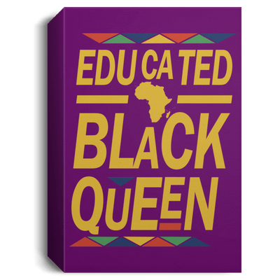 BigProStore African American Canvas Art Educated Black Queen Afro Woman Canvas Black Art Living Room Decor CANPO15 Deluxe Portrait Canvas 1.5in Frame / Purple / 8" x 12" Apparel