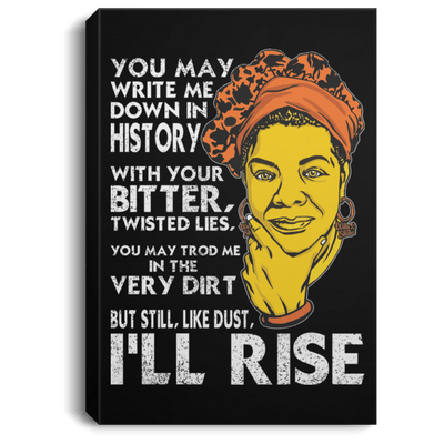BigProStore African American Canvas Painting But Still Like Dust I'll Rise Canvas Black Art Living Room Decor CANPO75 Portrait Canvas .75in Frame / Black / 8" x 12" Apparel