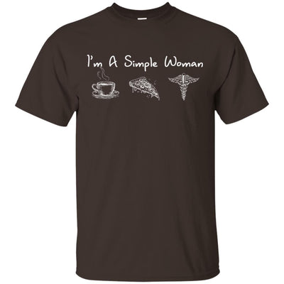 I'm A Simple Woman Coffee Pizza Nursing Life Nurse T-Shirt Fashion Tee