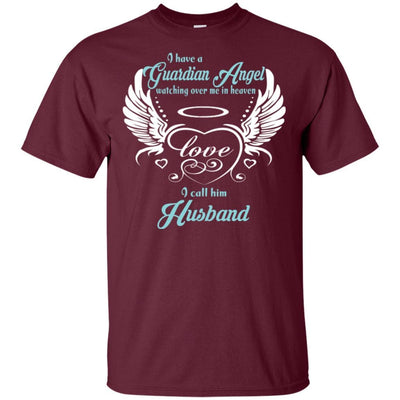 BigProStore My Husband My Guardian Angel In Heaven T-Shirt Father's Day Gift Idea G200 Gildan Ultra Cotton T-Shirt / Maroon / S T-shirt
