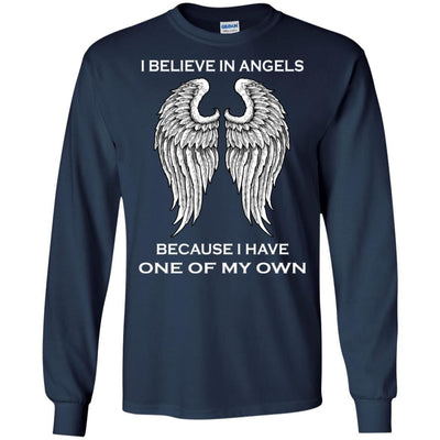 BigProStore I Believe In Angels Because I Have One Of My Own T-Shirt Missing Daddy G240 Gildan LS Ultra Cotton T-Shirt / Navy / S T-shirt