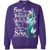 BigProStore Mermaid T-Shirt She Has Been Tossed By The Waves But Does Not Sink G180 Gildan Crewneck Pullover Sweatshirt  8 oz. / Purple / S T-shirt