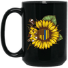 BigProStore Sunflower Police Mug Cool Thin Blue Line Flag Law Enforcement Gifts BM15OZ 15 oz. Black Mug / Black / One Size Coffee Mug
