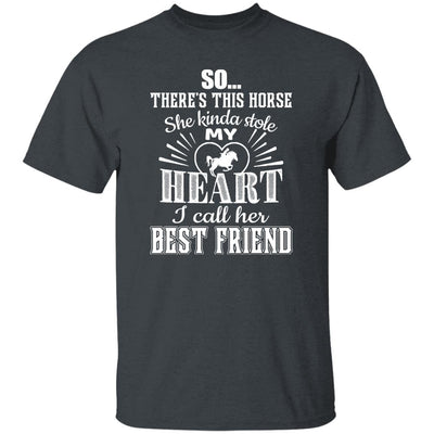 BigProStore Horse Lover Shirt My Horse My Best Friend Horse Girl T-Shirt Dark Heather / S T-Shirts
