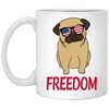 BigProStore Pug Mug Freedom Puggy Independence 4th July Pug Gifts XP8434 11 oz. White Mug / White / One Size Coffee Mug