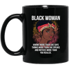 BigProStore Black Woman Knows More Than She Says Thinks More Than She Speaks Mug BM11OZ 11 oz. Black Mug / Black / One Size Coffee Mug