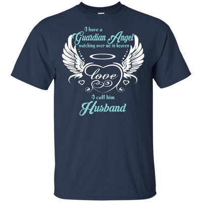 BigProStore My Husband My Guardian Angel In Heaven T-Shirt Father's Day Gift Idea G200 Gildan Ultra Cotton T-Shirt / Navy / S T-shirt