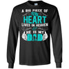 BigProStore A Big Piece Of My Heart Is My Dad In Heaven T-Shirt Father's Day Gift G240 Gildan LS Ultra Cotton T-Shirt / Black / S T-shirt