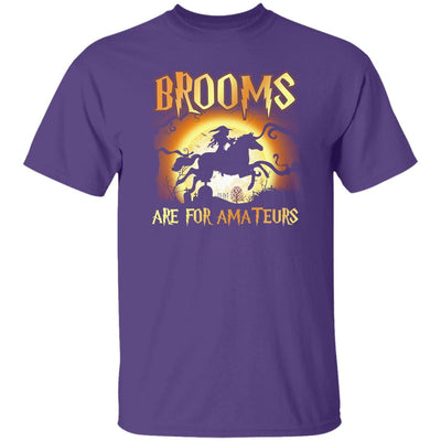 BigProStore Horse Lover Shirt Halloween Gift Brooms Are For Amateurs Funny T-Shirt Purple / S T-Shirts