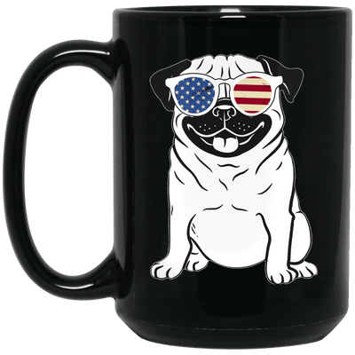 BigProStore Pug Mug Cool Independence 4th July Pug Gifts For Puggy Puppies Lover BM15OZ 15 oz. Black Mug / Black / One Size Coffee Mug
