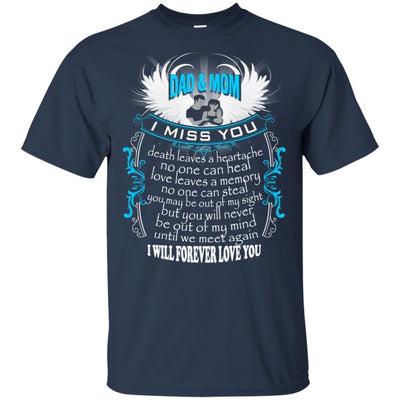 BigProStore I Miss My Dad And Mom In Heaven T-Shirt Cool Father's Day Gift Idea G200 Gildan Ultra Cotton T-Shirt / Navy / S T-shirt