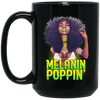 BigProStore Melanin Poppin Mug Afro Girl Rock African Coffee Cup For Black Women BM15OZ 15 oz. Black Mug / Black / One Size Coffee Mug