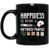 BigProStore Nurse Mug Happiness Is Being A Retired Nurse Gifts BM11OZ 11 oz. Black Mug / Black / One Size Coffee Mug