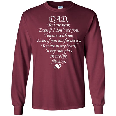 BigProStore I Love You Dad T-Shirt Happy Father's Day Daddy In Heaven Special Gift G240 Gildan LS Ultra Cotton T-Shirt / Maroon / S T-shirt