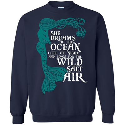 BigProStore Mermaid T-Shirt She Dream Of The Ocean Late At Night G180 Gildan Crewneck Pullover Sweatshirt  8 oz. / Navy / S T-shirt