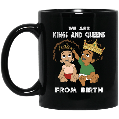 BigProStore We Are Kings And Queens From Birth Mug Afro Coffee Cup For Pro Black BM11OZ 11 oz. Black Mug / Black / One Size Coffee Mug