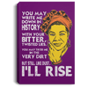 BigProStore African American Canvas Painting You May Write Me Down In History But Still Like Dust I'll Rise Afrocentric Living Room Decor CANPO75 Portrait Canvas .75in Frame / Purple / 8" x 12" Apparel