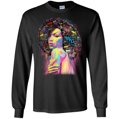 BigProStore African American Black Girl Magic T-Shirt For Melanin Women Afro Girls G240 Gildan LS Ultra Cotton T-Shirt / Black / S T-shirt