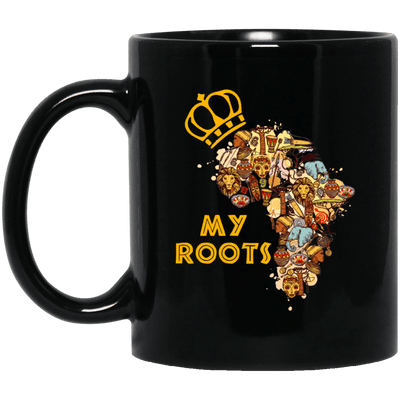 BigProStore My Roots Coffee Mug African American Cup Pro Black Afro Girls Design BM11OZ 11 oz. Black Mug / Black / One Size Coffee Mug