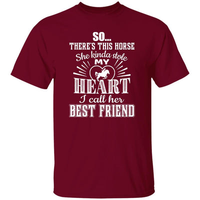 BigProStore Horse Lover Shirt My Horse My Best Friend Horse Girl T-Shirt Garnet / S T-Shirts
