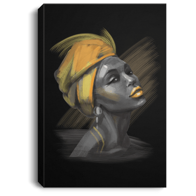 BigProStore African American Framed Wall Art Beautiful Melanin Woman Afrocentric Living Room Decor CANPO75 Portrait Canvas .75in Frame / Black / 8" x 12" Apparel