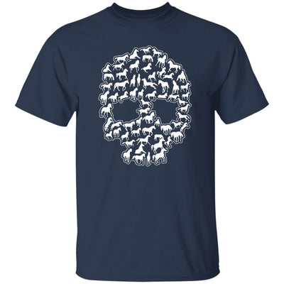 BigProStore Horse Lover Shirt Horse in Skull Design Halloween Gift Idea Horse Lover T-Shirt Navy / S T-Shirts