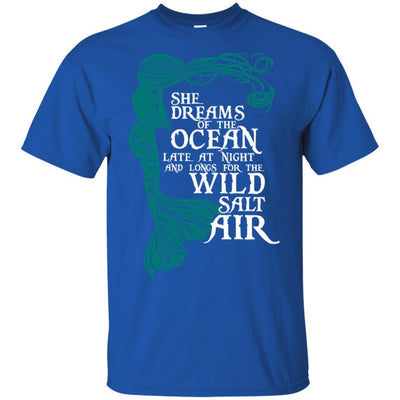 BigProStore Mermaid T-Shirt She Dream Of The Ocean Late At Night G200 Gildan Ultra Cotton T-Shirt / Royal / S T-shirt