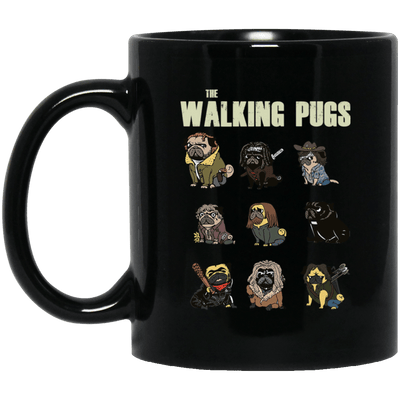 BigProStore Pug Mug The Walking Pugs Cool Gifts For Puggy Puppies Lover BM11OZ 11 oz. Black Mug / Black / One Size Coffee Mug