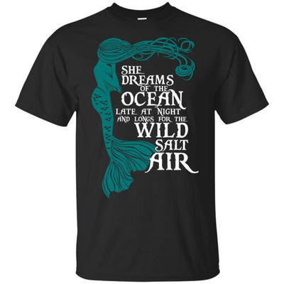BigProStore Mermaid T-Shirt She Dream Of The Ocean Late At Night G200 Gildan Ultra Cotton T-Shirt / Black / S T-shirt