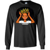 BigProStore #Respectmyhair Respect My Hair Pretty Black Girl Melanin Women T-Shirt G240 Gildan LS Ultra Cotton T-Shirt / Black / S T-shirt