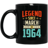 Legend Born March 1964 Coffee Mug 55th Birthday Gifts