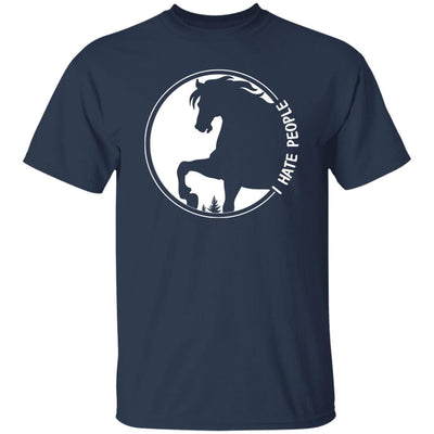 BigProStore Horse Lover Shirt Funny I Hate People Horse Design T-Shirt Navy / S T-Shirts
