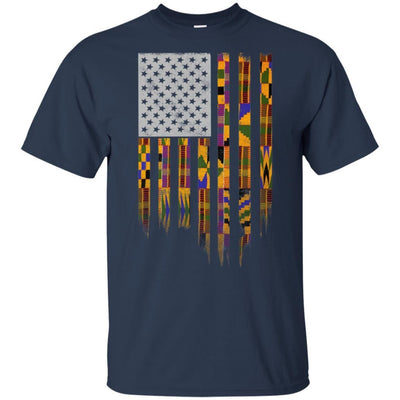 BigProStore African American Flag T-Shirt For Pro Black People Afro Melanin Women G200 Gildan Ultra Cotton T-Shirt / Navy / S T-shirt