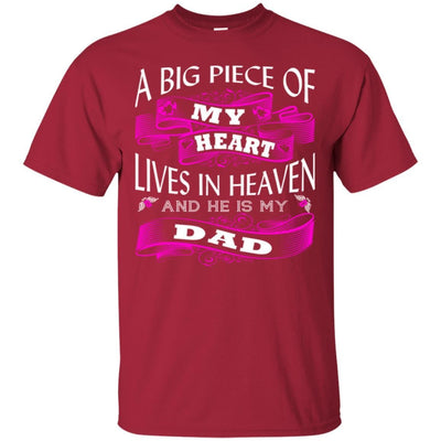 BigProStore A Big Piece Of My Heart Lives In Heaven Is My Dad Missing Daddy T-Shirt G200 Gildan Ultra Cotton T-Shirt / Cardinal / S T-shirt