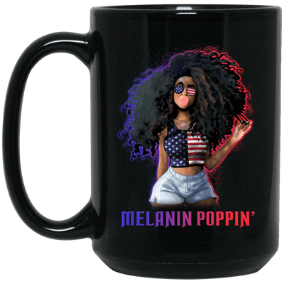BigProStore Melanin Popping Mug African American Coffee Cup Pro Black Afro Girl BM15OZ 15 oz. Black Mug / Black / One Size Coffee Mug