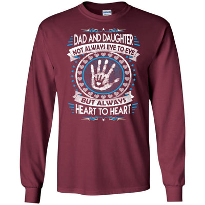 BigProStore Dad And Daughter Heart To Heart Forever T-Shirt Death Anniversary Gift G240 Gildan LS Ultra Cotton T-Shirt / Maroon / S T-shirt